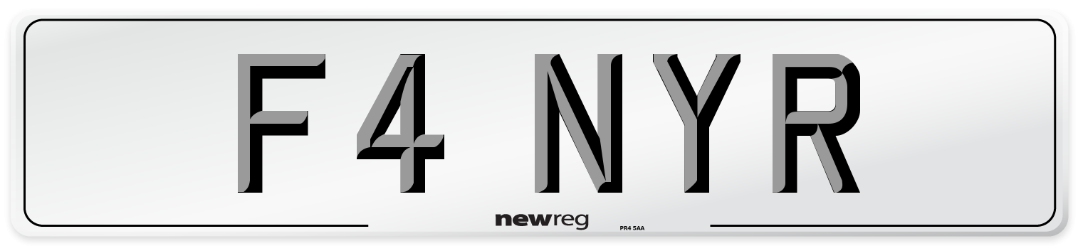 F4 NYR Number Plate from New Reg